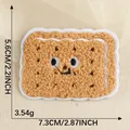 Toppa ricamata a forma di biscotto cartone animato per vestiti fai-da-te 7,3x5,6cm - Stile Biscotto Quadrato / Pezzo Singolo