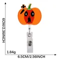 Portatarjetas retráctil de calabaza de Halloween con dimensiones de 6,5 cm y peso 1,84 g - Calabaza Riendo (5)