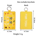 Double-sided embroidered yellow luggage tag with cute bee pattern and For You text - Yellow (Wait For You)