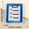 Blue and white embroidered checklist patch measure 4.2x3.5cm for clothing decoration - Wishlist / 4.2x3.5cm