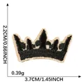 Vintage crown embroidered patch in black and beige for DIY craft decoration 3.7cm - Crown (2) / 3.7x2.2cm