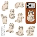 Cute cartoon beige cat towel embroidery patches for DIY phone cases - 8-Piece Set