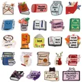 Set of colorful cartoon book embroidered iron-on patches with motivational English quotes - 24 Styles Set Combination