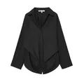 Dettaglio della camicia nera con maniche a pipistrello, taschino sul petto e colletto - XS / Top (XXYH1451) / Nero