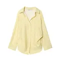 Camicia a righe gialle con maniche a pipistrello e classico colletto botton down - Giallo Brillante a Righe