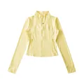 Giacca da yoga gialla slim fit con cerniera intera e asole per il pollice sport - Taglia S / Top / Giallo