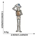 Skeleton wearing hat embroidery patch for clothing and accessories 7.4x2.9cm - Skeleton with Blue Hat / Single Piece (7.4x2.9)