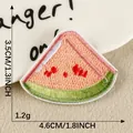 Wassermelone Cartoon Stickerei Aufnäher, Größe 3,5x4,6cm, 1,2g, für Kleidung DIY - Wassermelonenscheibe / Selbstklebend