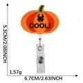 Porta gafete retráctil de calabaza Halloween, 5,3x6,7 cm, para identificación - Calabaza Araña Cool (9)