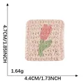 Toppa ricamata in ciniglia tulipano rosa per progetti fai-da-te, misura 4,4x4,7 cm - Tulipano in Peluche Rosa (G1R-C-1-7) / Senza retro adesivo