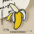 Cartoon Banane bestickter selbstklebender Aufnäher für Kleidung und Handyhüllen - Banane / Selbstklebend