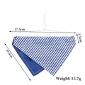 Bandana bleu à carreaux pour animaux avec sangle réglable, largeur 17,5 cm, 15,7 g. - Denim à Carreaux Bleu-Blanc (13)