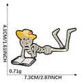 Cartoon skeleton embroidery patch with dimensions 7.3x4.1cm and 0.71g weight for DIY craft - Single Piece (7.3x4.1)