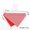 Bandana pour animaux à carreaux rouges et blancs avec cordon réglable pour petits chiens. - Carreaux Rouge Et Blanc (11)