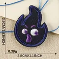 Cartoon ghost flame embroidery patch for DIY clothes and bags, size 3.9 x 2.8cm - Purple Quirky Ghost (8)