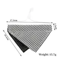 Bandana triangulaire pour animaux à carreaux noirs et blancs, sangle réglable, 17,5 cm - Vichy Fin Noir-Blanc (14)