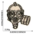 Toppa ricamata a maschera antigas stile schizzo per decorazione di abbigliamento DIY - 7.8x6.6cm