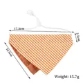 Bandana triangulaire orange à carreaux pour animaux avec cordon de serrage réglable. - Carreaux Orange Et Blanc (5)