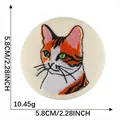 High quality round embroidered orange tabby cat head patch badge, size 5.8cm wide - Orange White Cat (Style 1) / 1 Piece/Pack