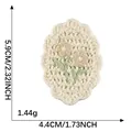 Elegante stemma ricamato a fiori crema, 5,9x4,4 cm, perfetto per i progetti fai-da-te - Fresco Beige Doppia Fiore (G1R-C-2-4) / Senza retro adesivo