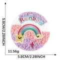 Premium circular embroidered rainbow patch badge 5.8cm for DIY clothing and bags - Rainbow (1*Brooch) / 1 Piece/Pack
