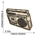 Patch ricamata a forma di radio retrò boombox, applique decorativa fai-da-te, 7x5,7 cm - 7x5.7cm