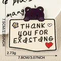 Cute purple bear embroidered patch featuring Thank You For Existing text for DIY - Little Bear Thank You Style (2026.6.27) / Hot Melt Adhesive