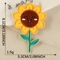 Joli écusson brodé thermocollant tournesol pour vêtements et projets de bricolage DIY - Expression de Clin d'Oeil Tournesol (Style 1) / 1 Pièce