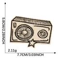 Toppa a forma di cassetta schizzo retrò con stella, accessorio fai da te ricamato 5,8x7,7cm - 7.7x5.8cm