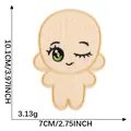 Niedlicher Comic-Stickereiaufnäher für DIY-Taschen, 10,1 cm groß mit süßem Gesicht - Puppenstil 6 (2026.7.25)