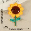 Écusson brodé tournesol thermocollant pour vêtements et accessoires DIY avec mesures - Expression Timide Tournesol (Style 4) / 1 Pièce