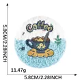 Round embroidered coffee cup badge patch with 5.8cm size and 11.47g weight details. - Blue Coffee Cup (7*Brooch) / 1 Piece/Pack