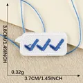 Cartoon speech bubble embroidery patch with blue checkmarks 3.7x3.8cm DIY patch - Checkmark Speech Bubble (16)