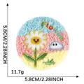 Round cartoon daisy embroidered patch with dimensions 5.8cm/2.28inch weight 11.7g - Daisy and Cloud (8*Brooch) / 1 Piece/Pack