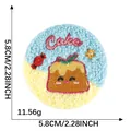 Round cute cartoon pudding cake embroidered patch badge measuring 5.8cm and 2.28 inches - Cartoon Pudding (9*Brooch) / 1 Piece/Pack