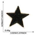 Toppa ricamata a stella nera, accessorio fai-da-te per borse e cappelli, 3,5 cm - 3.5x3.5cm