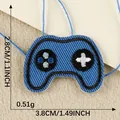 Embroidered blue game controller patch with dimensions 3.8x2.8cm for DIY crafts - Blue Game Controller (19)