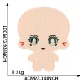 Niedlicher Cartoon-Anime-Puppengesicht-DIY-Stickaufnäher mit grünen Augen und Details - Puppenstil 18 (2026.7.25)