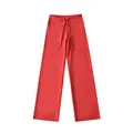 Comfortabele rode yoga broek met hoge taille, trekkoord en wijde pijpen voor actieve dames. - S / Onderstuk (RY2615) / Rood