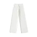 Witte yoga-broek met hoge taille en wijde pijpen met een comfortabel trekkoord in de taille - S / Bottoms / Broken Wit