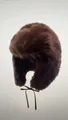 Warm winter brown faux fur trapper hat with protective ear flaps and adjustable ties - Faux Fur Hat