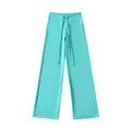 Comfortabele dames yoga broek met hoge taille en wijde pijpen in turquoise kleur - S / Bottoms / Meer Groen