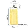 Detailed view of yellow ruffled ribbon keychain strap with size and weight markers - Light Yellow