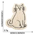 Cute beige cat towel embroidery patch sticker for DIY crafts 7.2cm height - Style 1 / 1 Piece
