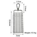 DIY light grey ruffled fabric strap keychain with metal swivel clasp for bags and luggage - Light Gray