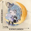 Écusson brodé de sorcière de dessin animé pour vêtements DIY, taille 10x8,5 cm, fer - Magicien de Lune avec Chat (2)
