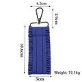 Handmade blue ruffled fabric ribbon keychain for DIY bag and luggage styling - Blue