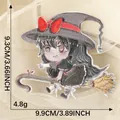 Écusson brodé de sorcière de dessin animé mignon, 3,89 x 3,66 pouces, pour vêtements DIY - Broom Riding Magician (3)