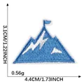 Blue mountain iron-on embroidered patch with flag, DIY apparel accessory, 4.4cm width - Snow Mountain Pattern / Hot Melt Adhesive Single Piece