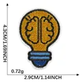 Creative embroidered light bulb brain patch with dimensions 4.3x2.9 cm and 0.72g - Brain and Lightbulb / Hot Melt Adhesive Single Piece